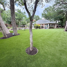 Backyard-Turf-Installation-with-Clean-Tree-Detailing-in-Flower-Mound-TX 7